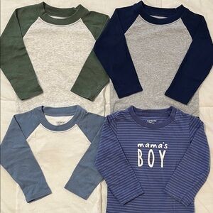 Carter's Long-Sleeve Raglan and Mama’s Boy Bodysuits - 4 Pack